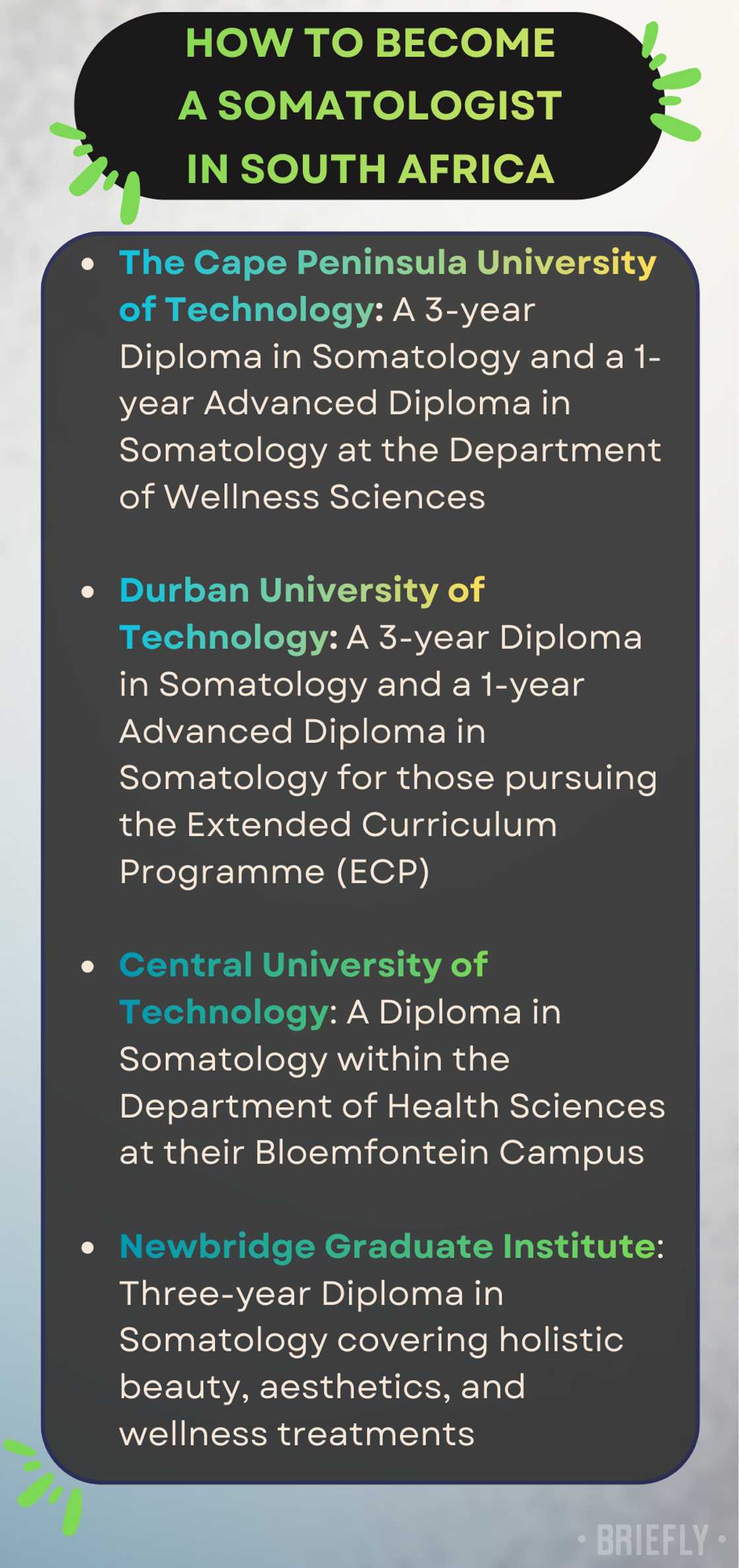 How to become a somatologist in South Africa