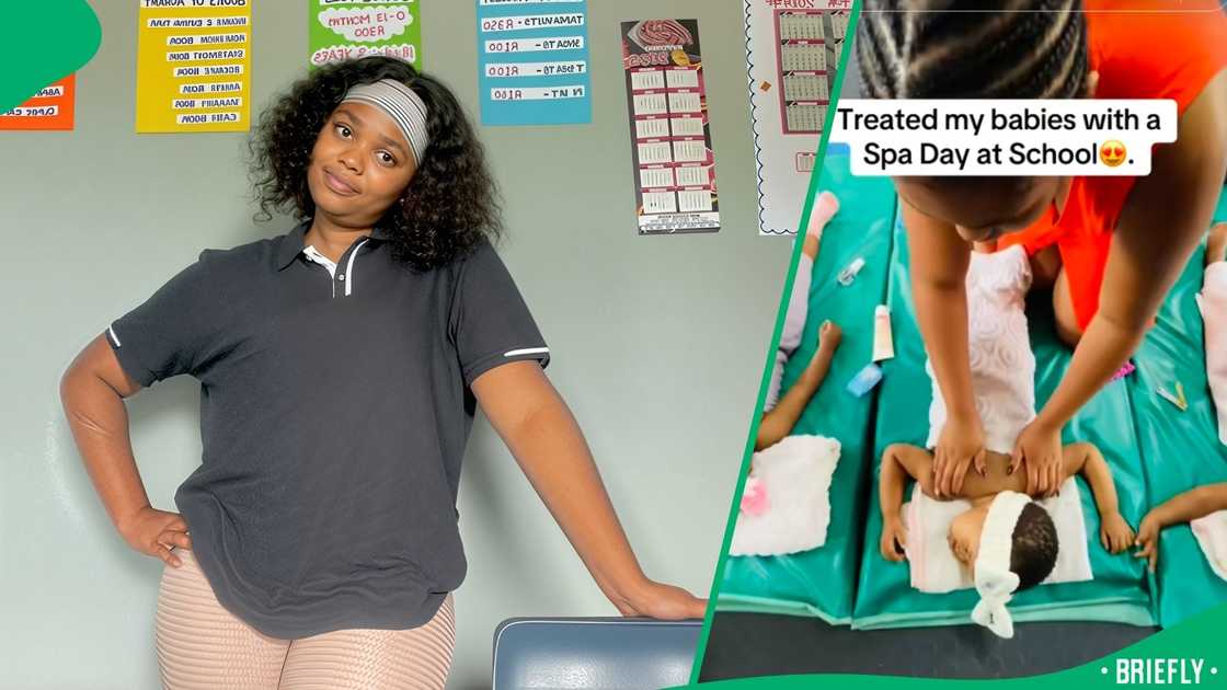 The toddlers received massages, foot rubs, and children's facials and pedicures The toddlers received massages, foot rubs, and children's facials and pedicures