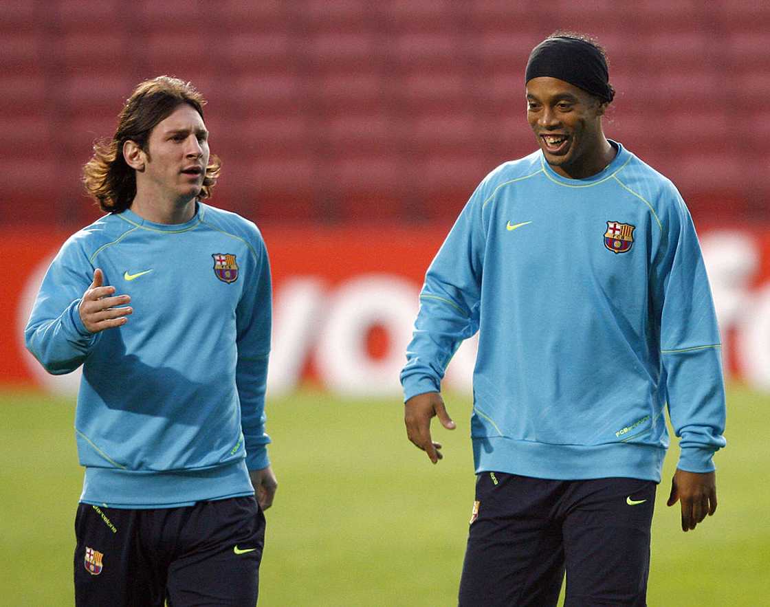 Ronaldinho and Lionel Messi played together at Barcelona.