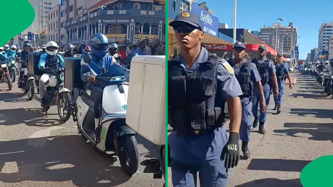 Protesters moved in a peaceful procession through the heart of the Durban CBD