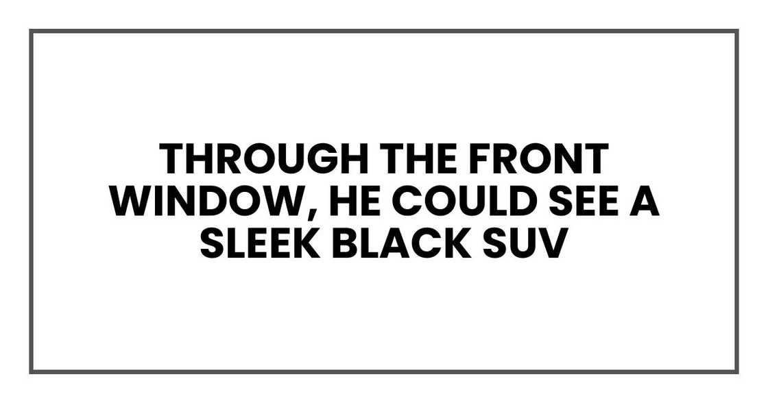 Through the front window, he could see a sleek black SUV