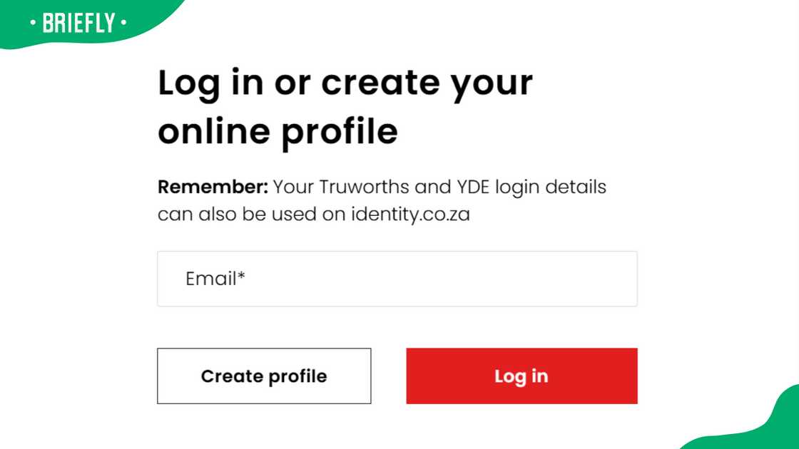 Identity login page