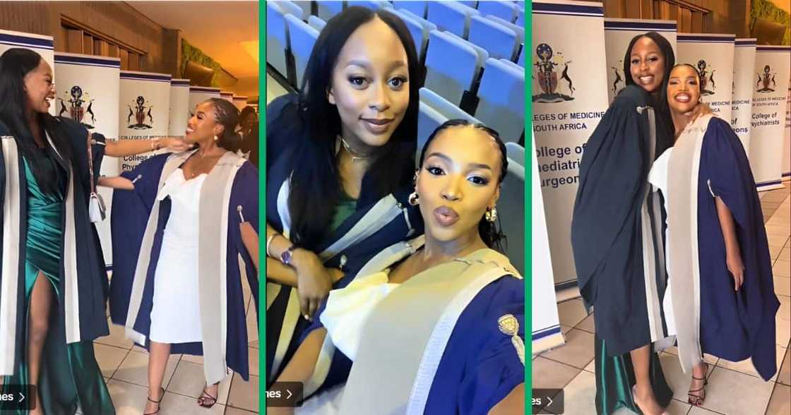 Female best friends graduate together from med school