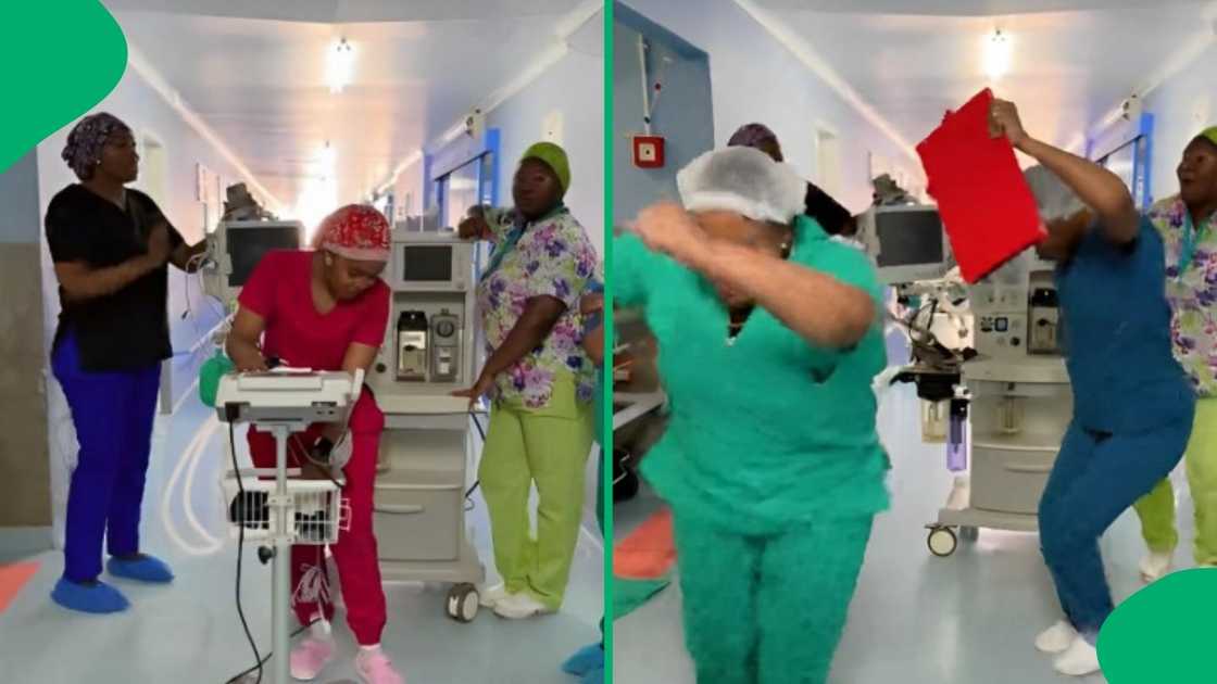 Hospital staff danced in the ward. Hospital staff danced in the ward.