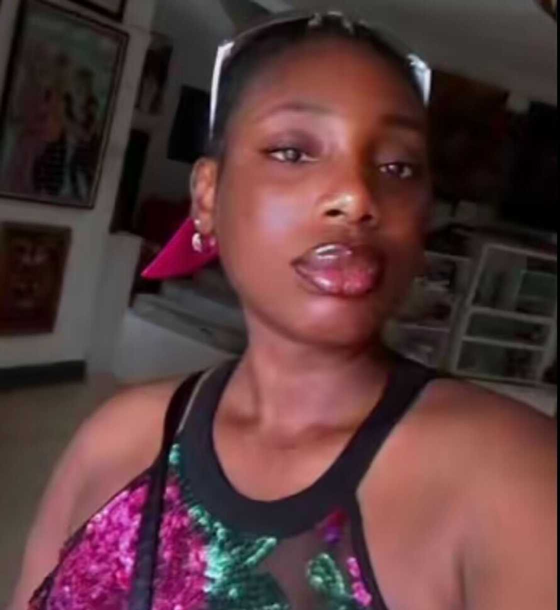 A woman was in tears over her hairdo in a video. A woman was in tears over her hairdo in a video.