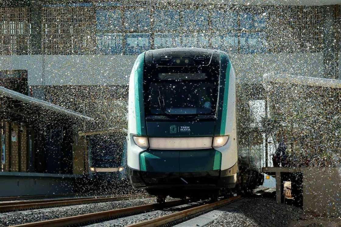 President Andres Manuel Lopez Obrador hailed his flagship project as a "magnum opus" built in "record time" President Andres Manuel Lopez Obrador hailed his flagship project as a "magnum opus" built in "record time"