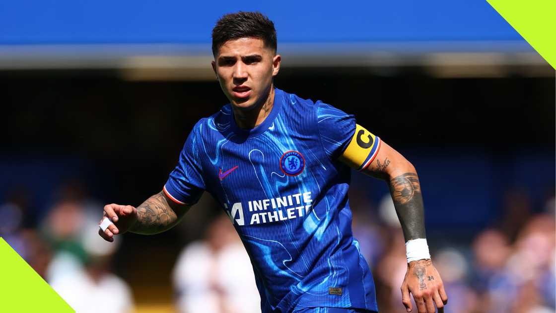 Enzo Fernandez captained Chelsea during pre-season friendly against Inter Milan. Enzo Fernandez captained Chelsea during pre-season friendly against Inter Milan.