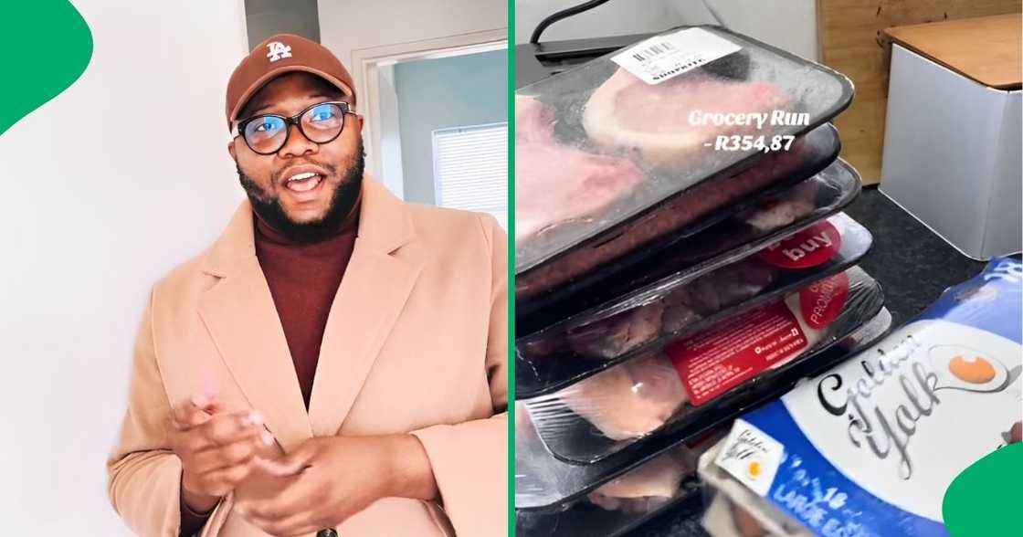 A mans shared a TikTok video showing what her for R350 from Shoprite