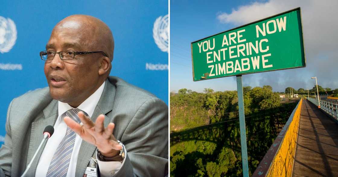 Dr. Aaron Motsoaledi speaks to the press. The Permanent Mission of the United Kingdom to the United Nations convened a press briefing at UN Headquarters