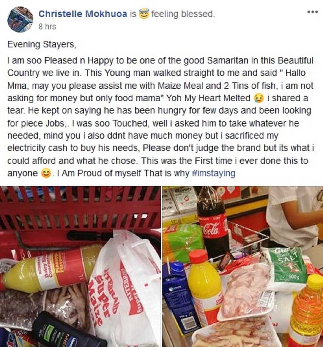 Kind woman buys man groceries after he asks for tins of fish Kind woman buys man groceries after he asks for tins of fish