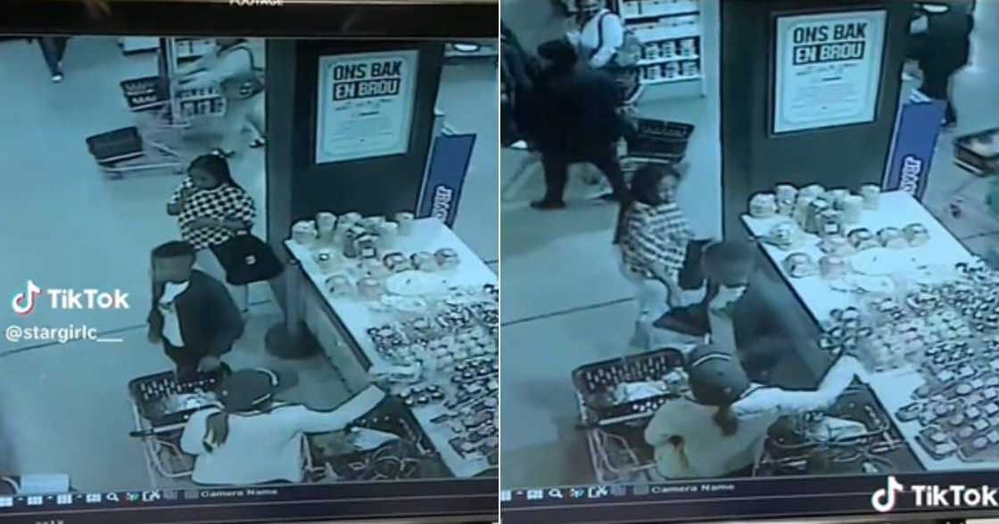CCTV footage on TikTok shows a Food Lover's Market in Stellenbosch where three thieves worked together CCTV footage on TikTok shows a Food Lover's Market in Stellenbosch where three thieves worked together