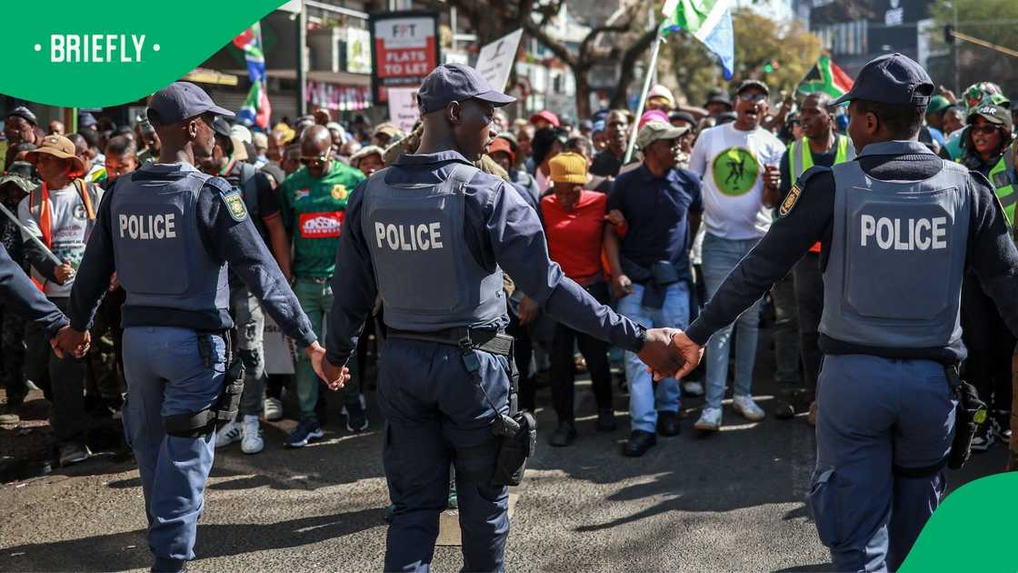 Members of the South African Police Service were prevented from putting children in a van