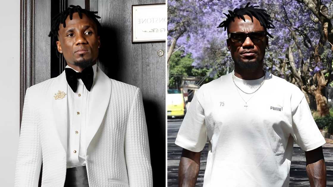 Teko Modise showed off his designer outfit Teko Modise showed off his designer outfit