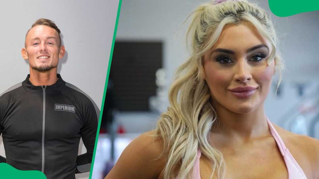 Ludwig Kaiser during the 2022 WWE Live Show (L). Tiffany Stratton at the gym (R)