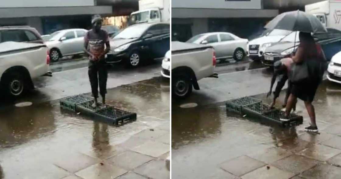 Limpopo man creates bridge using crates during flash floods Limpopo man creates bridge using crates during flash floods