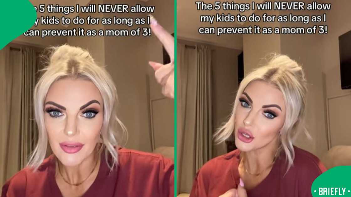 The picture on the right showed a mom sharing 5 things she won't allow her kids to do The picture on the right showed a mom sharing 5 things she won't allow her kids to do