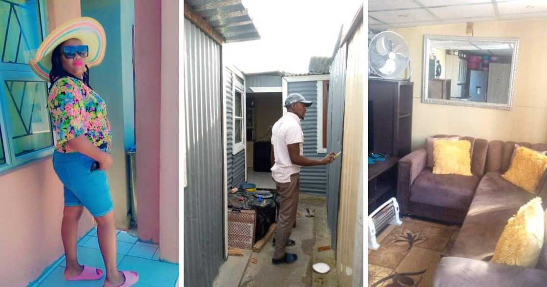 Woman flexes her mkhukhu Woman flexes her mkhukhu