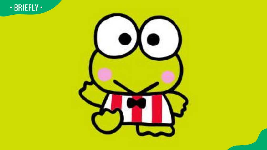 Keroppi wearing a red-and-white striped shirt Keroppi wearing a red-and-white striped shirt