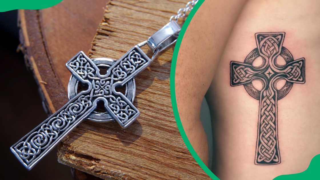 Celtic cross on a necklace