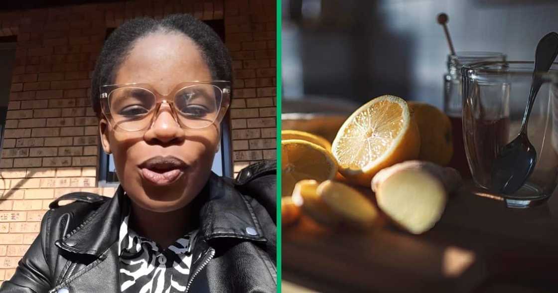 A South African woman shared a TikTok video of her homemade belly buster drink