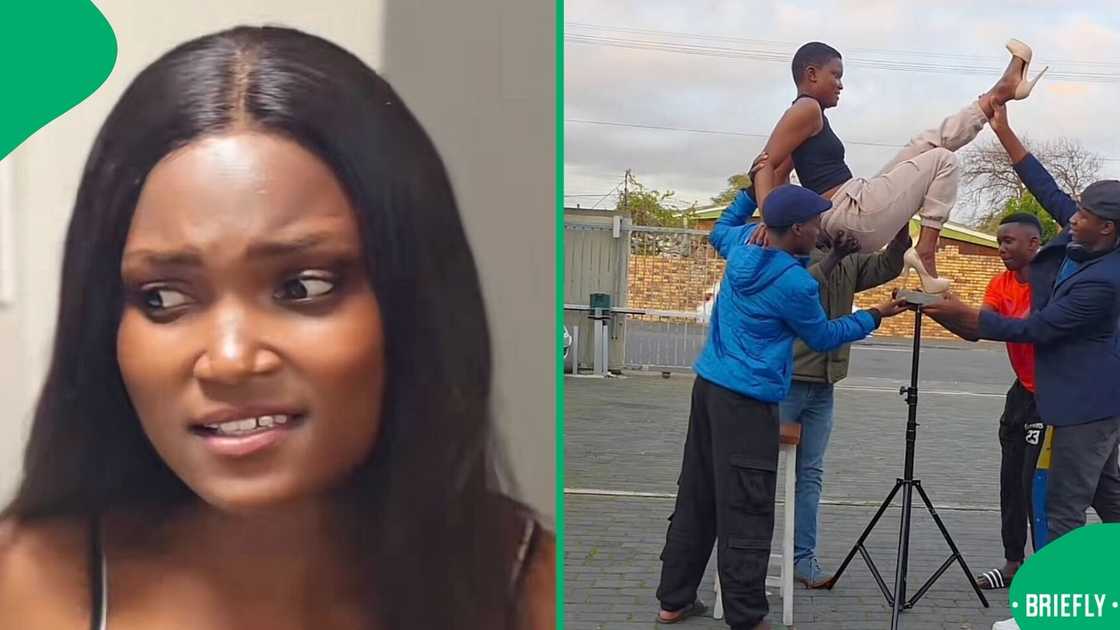 A young lady tried the Nicki Minaj Pose Challenge on a tripod, and it failed, leaving South Africans amused.