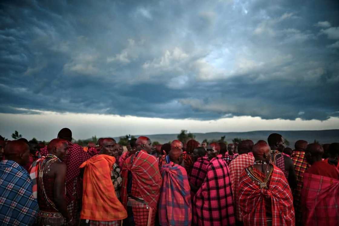 Maasai men gather to observe a traditional rite of passage last year at the Masai-Mara National Reserve Maasai men gather to observe a traditional rite of passage last year at the Masai-Mara National Reserve