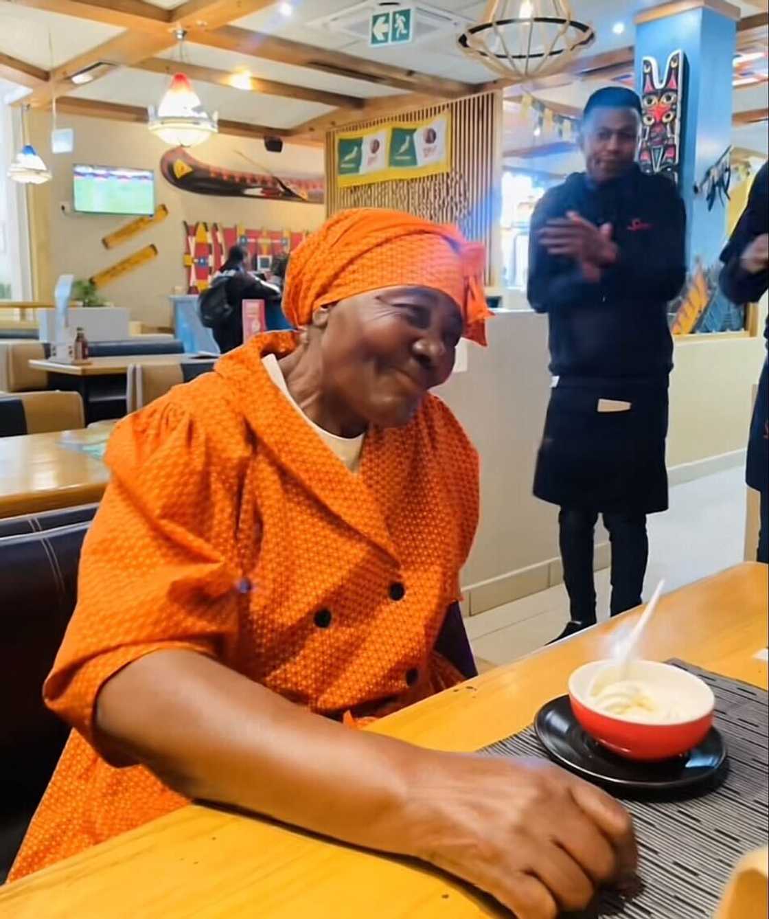 A gogo's epic dance moves at Spur birthday bash amused people in Mzansi. A gogo's epic dance moves at Spur birthday bash amused people in Mzansi.