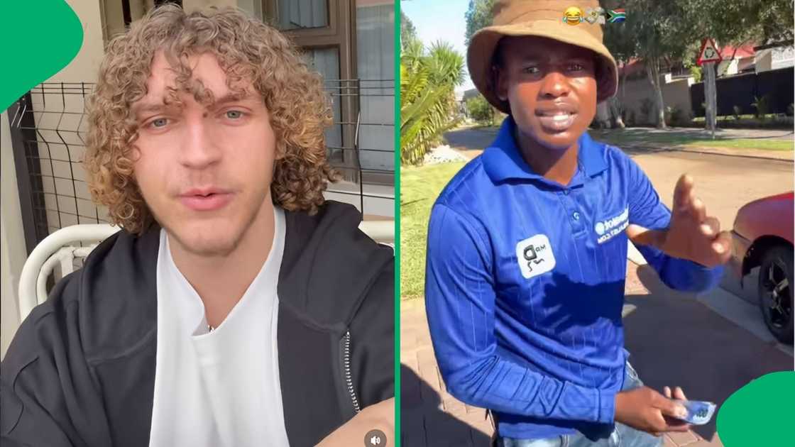 The driver was in total disbelief after being handed R2,000 in cash for repairs