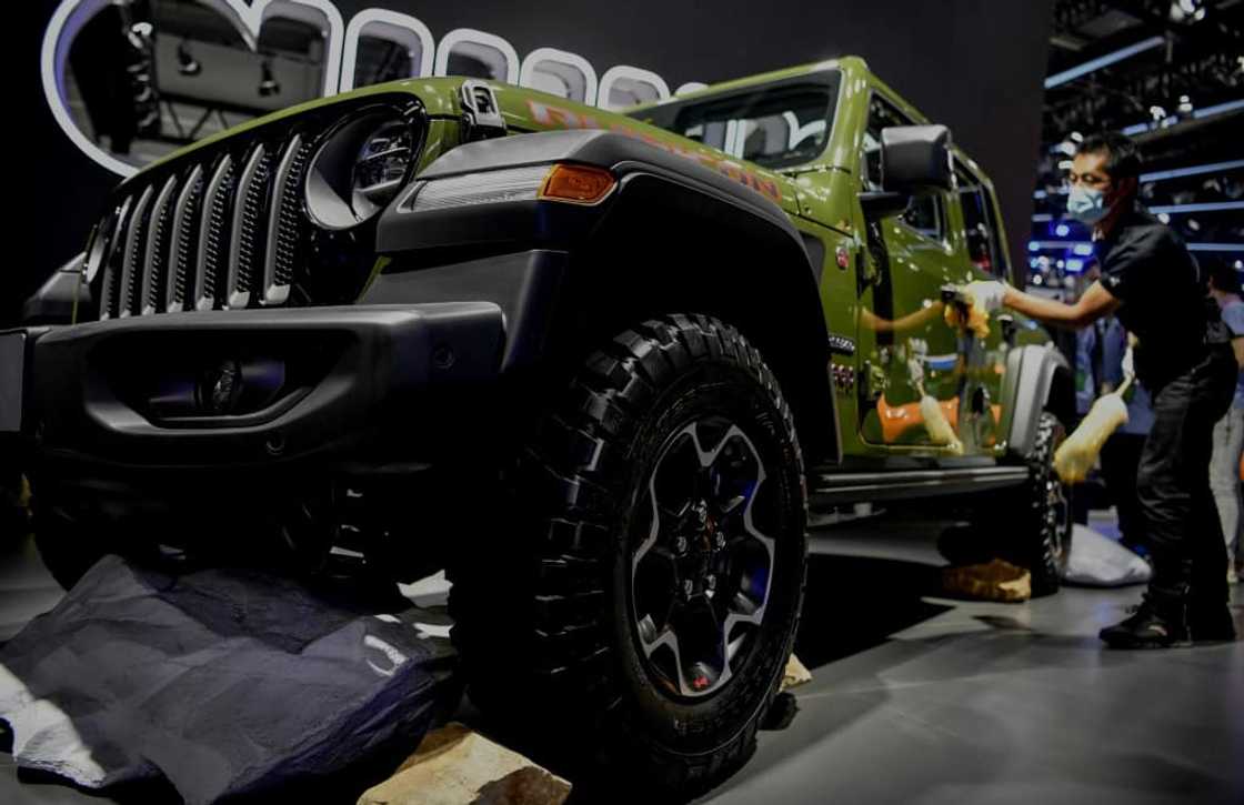 A Jeep Rubicon Recon on display at the Beijing Auto Show in Beijing in September  2020