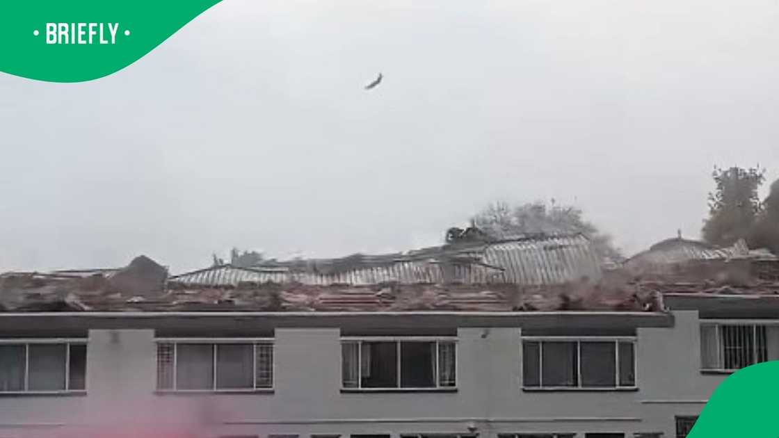 Roof blown off building in Johannesburg Roof blown off building in Johannesburg