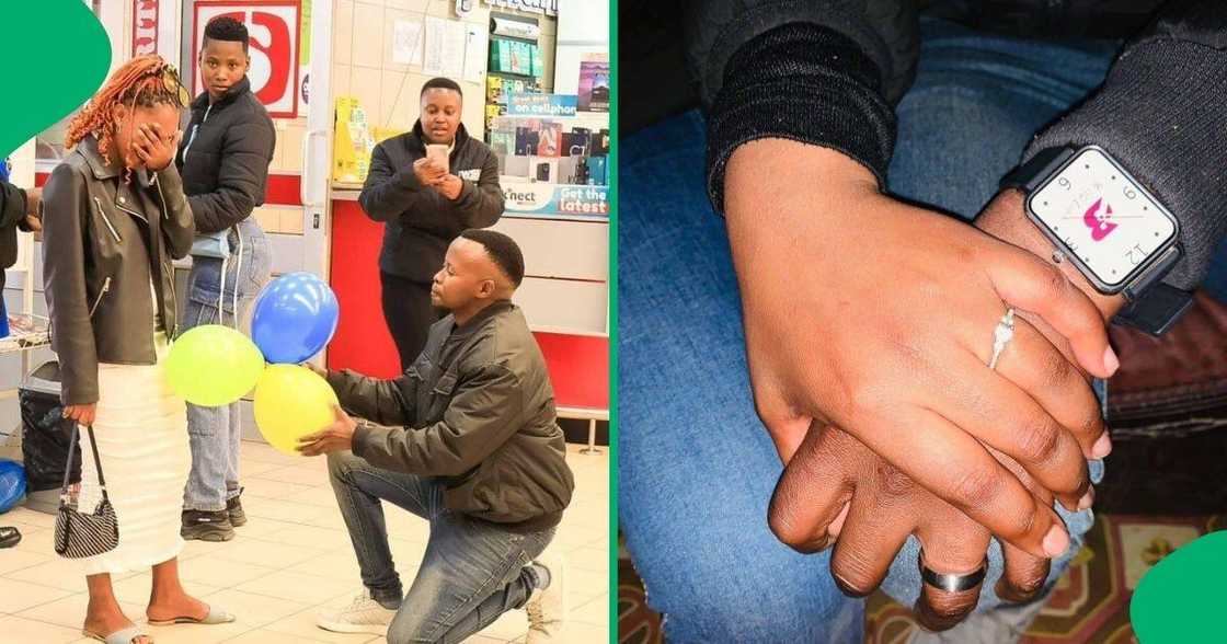 A South African man proposed at a Shoprite grocery store. A South African man proposed at a Shoprite grocery store.