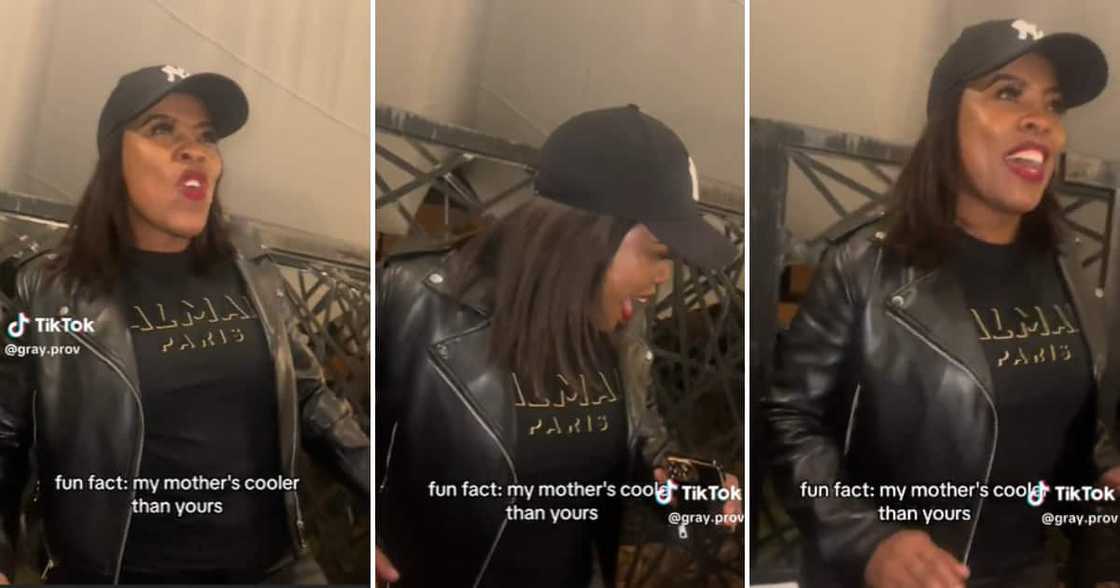 Cool mom grooving in TikTok video Cool mom grooving in TikTok video