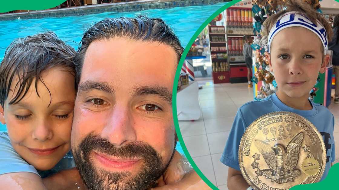 Michael and his son James having a good time Michael and his son James having a good time
