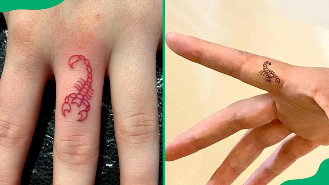 Scorpio finger tattoo