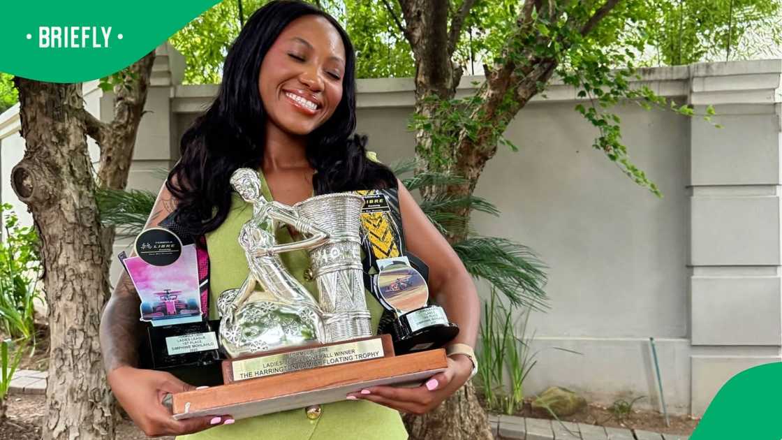 The Johannesburg-based racer posed with her trophies, marking another milestone in her motorsport journey