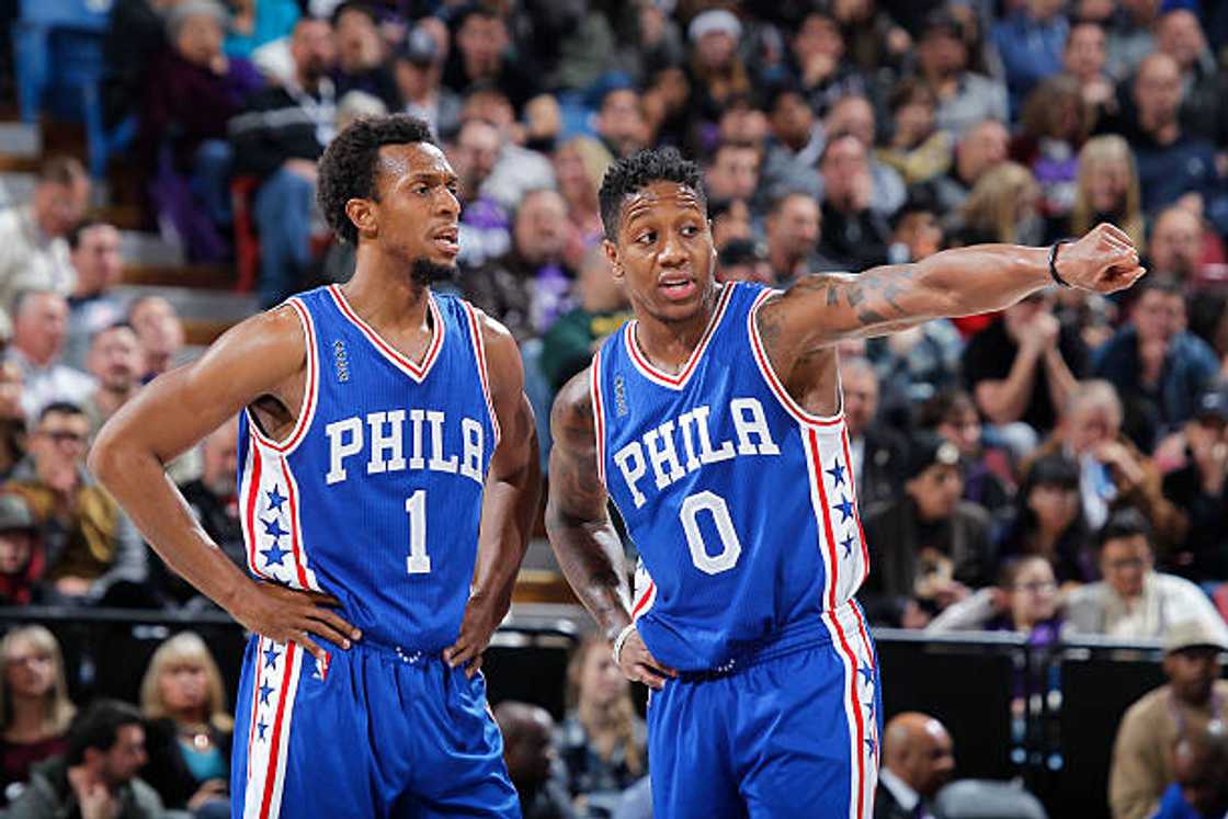 Isaiah Canaan and Ish Smith at Sleep Train Arena in Sacramento, California