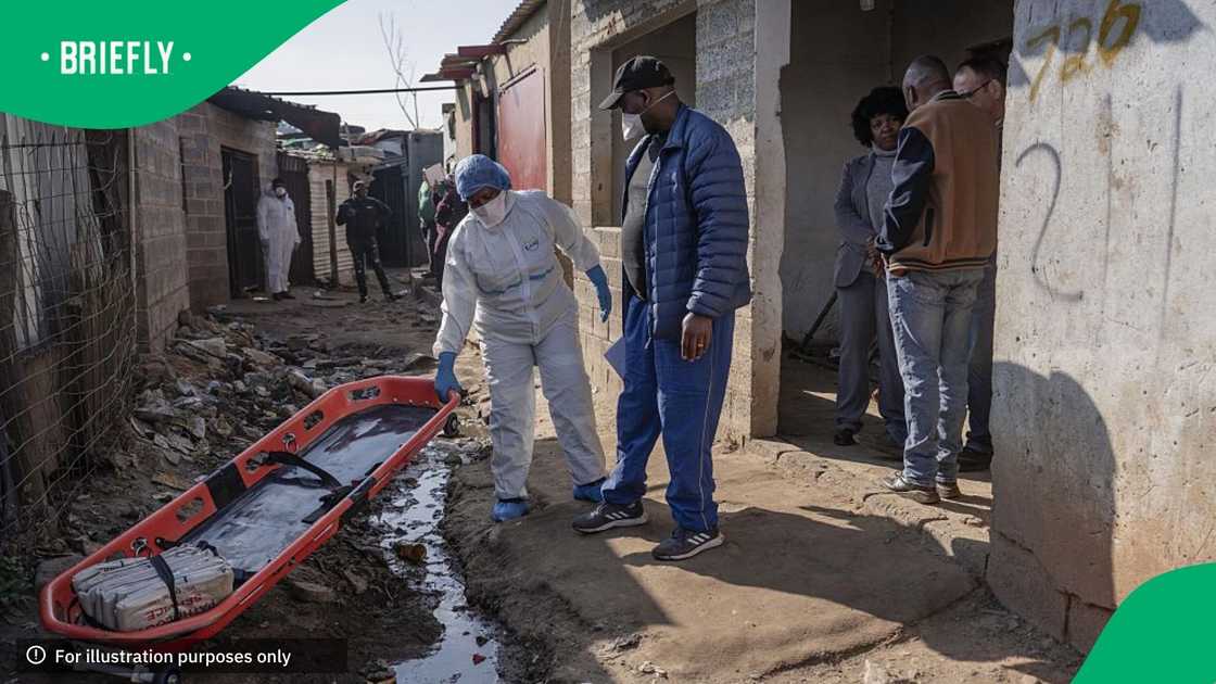 An investigation is conducted at the scene following the attack that at least 12 people were killed and nine others injured in a shooting at the informal settlement of Jumpers in the Cleveland area of Johannesburg, South Africa, on June 10, 2026 An investigation is conducted at the scene following the attack that at least 12 people were killed and nine others injured in a shooting at the informal settlement of Jumpers in the Cleveland area of Johannesburg, South Africa, on June 10, 2026