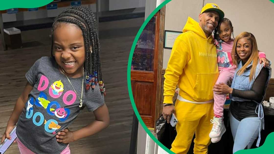 Henyard’s daughter, Justice, smiling for the camera (L). Tiffany, Kamal and Justice posing for a photo (R) Henyard’s daughter, Justice, smiling for the camera (L). Tiffany, Kamal and Justice posing for a photo (R)