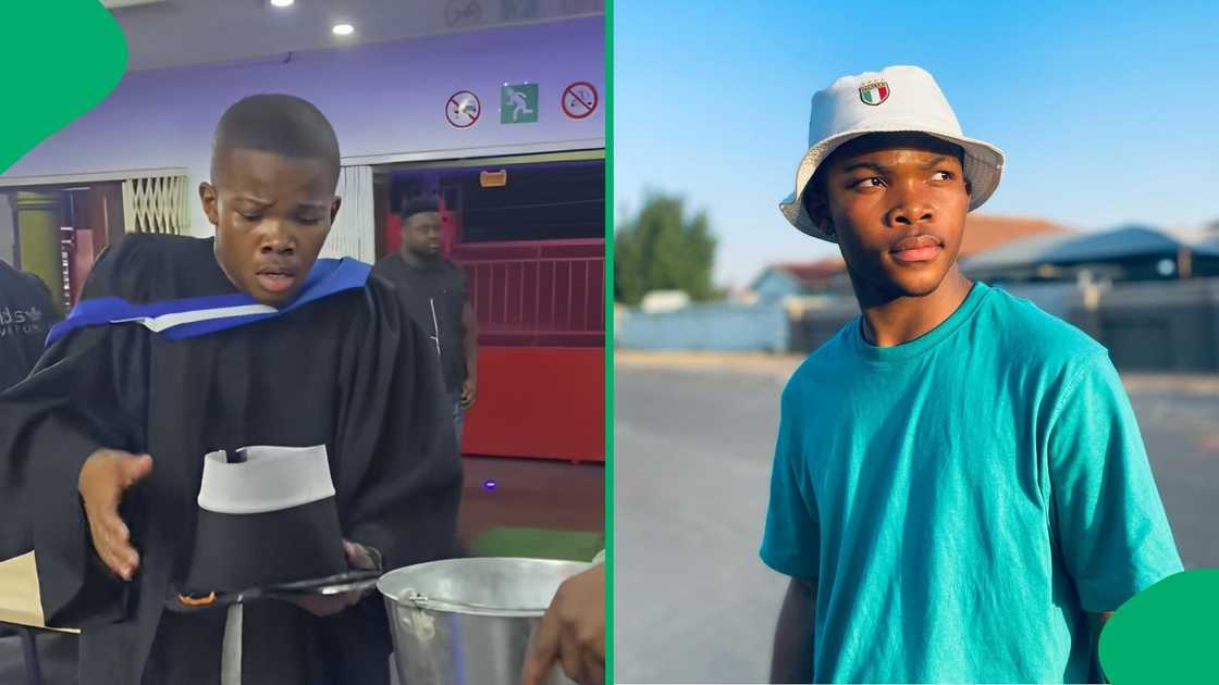 TikTok users congratulated a young man after seeing him groove wearing his graduation gown