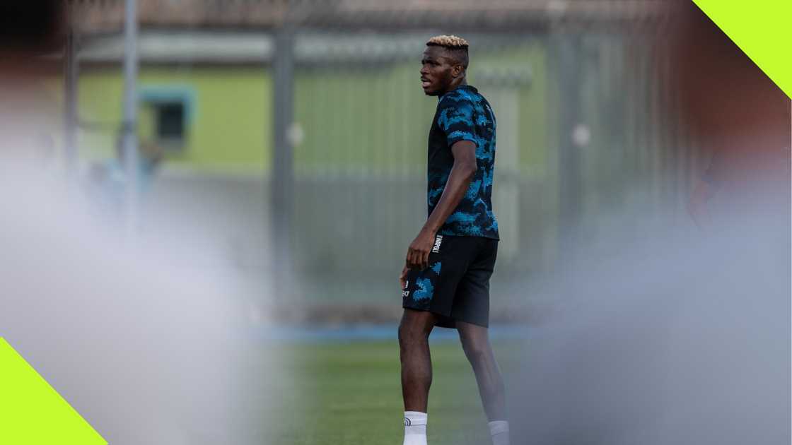 Victor Osimhen in Napoli's pre-season training.