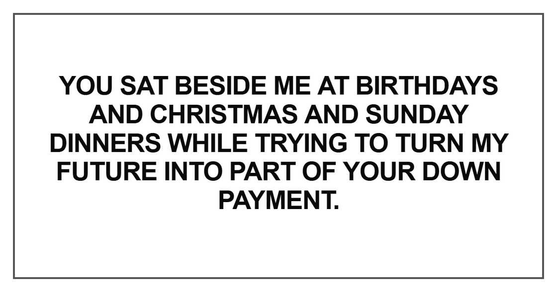 You sat beside me at birthdays and Christmas