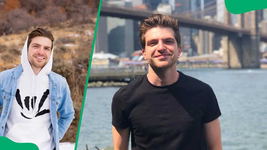 Johnny Link during his visit to Salt Lake City, Utah, and he poses in New York in a black tee