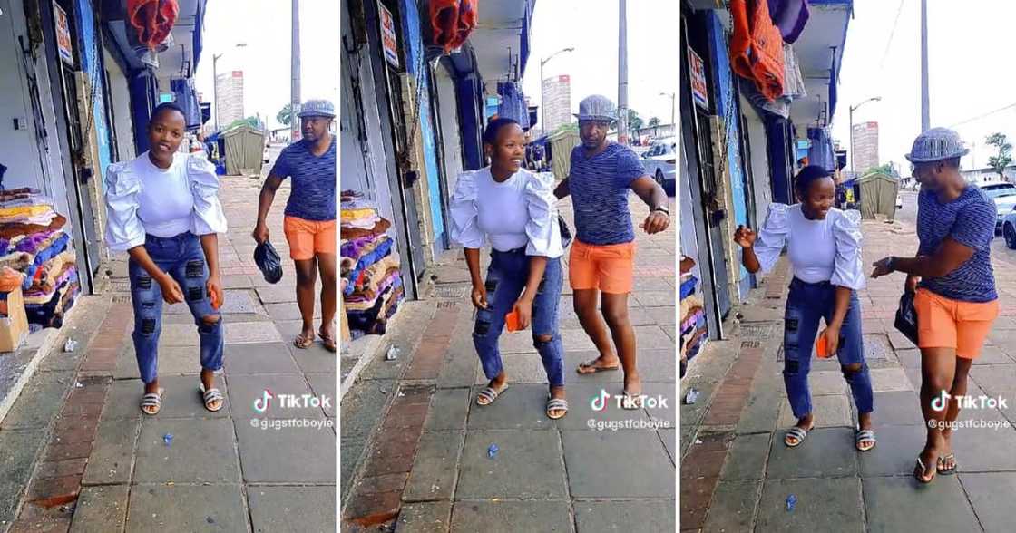 A lady from SA won over some fans when she danced in the street. A lady from SA won over some fans when she danced in the street.