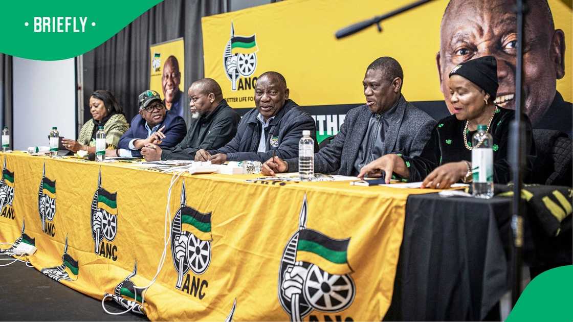 The ANC's National Executive Committee during a meeting. The ANC's National Executive Committee during a meeting.