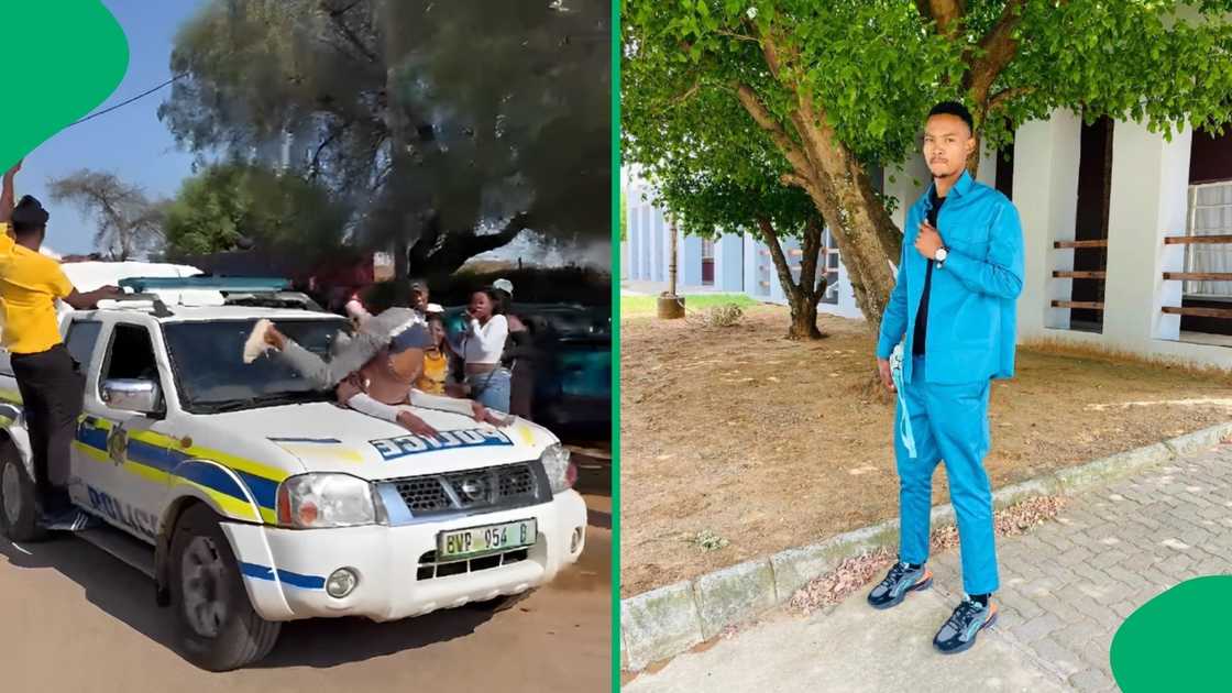Social media users were disappointed at the police for allowing boys to play in police vehicle Social media users were disappointed at the police for allowing boys to play in police vehicle