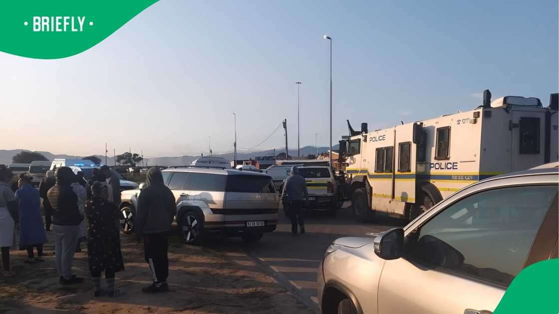 Police on scene at the Macassar Taxi Rank in Cape Town