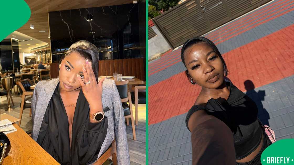 The image on the right captured the content creator at her home