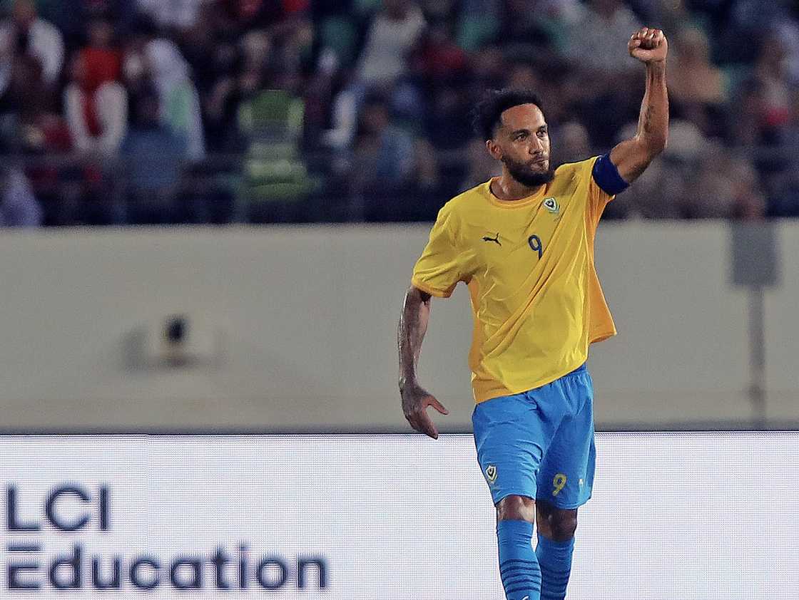 Gabon took the lead in the 16th minute when Aubameyang capitalized on a well-weighted through ball to slot past Otieno. Gabon took the lead in the 16th minute when Aubameyang capitalized on a well-weighted through ball to slot past Otieno.