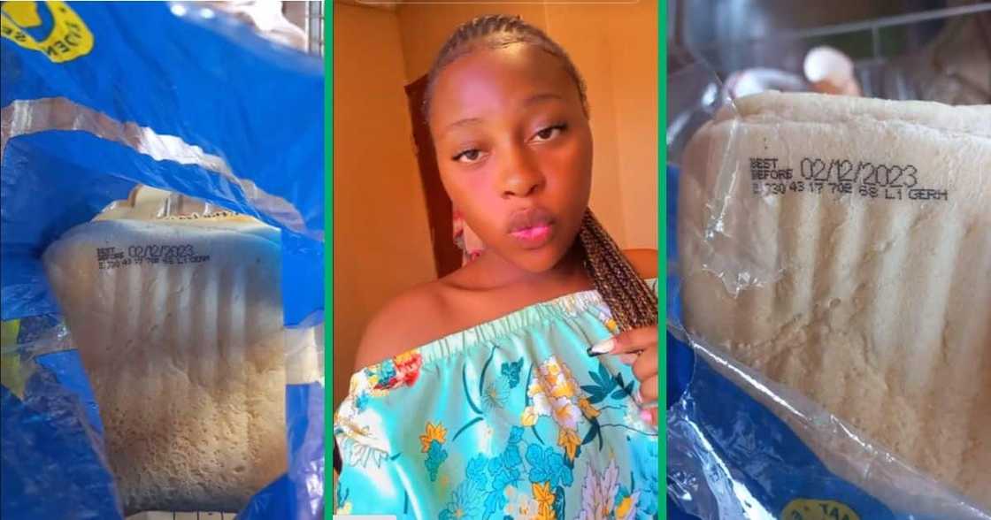 Woman finds expiry date on bread Woman finds expiry date on bread