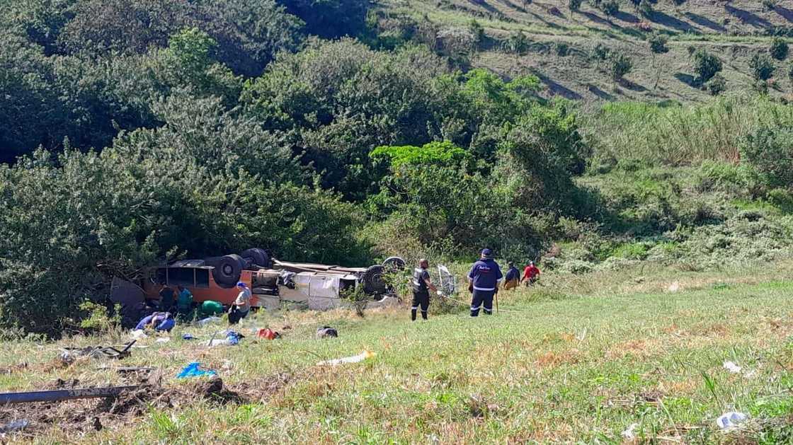 The scene of the bus crash where four people were killed. The scene of the bus crash where four people were killed.